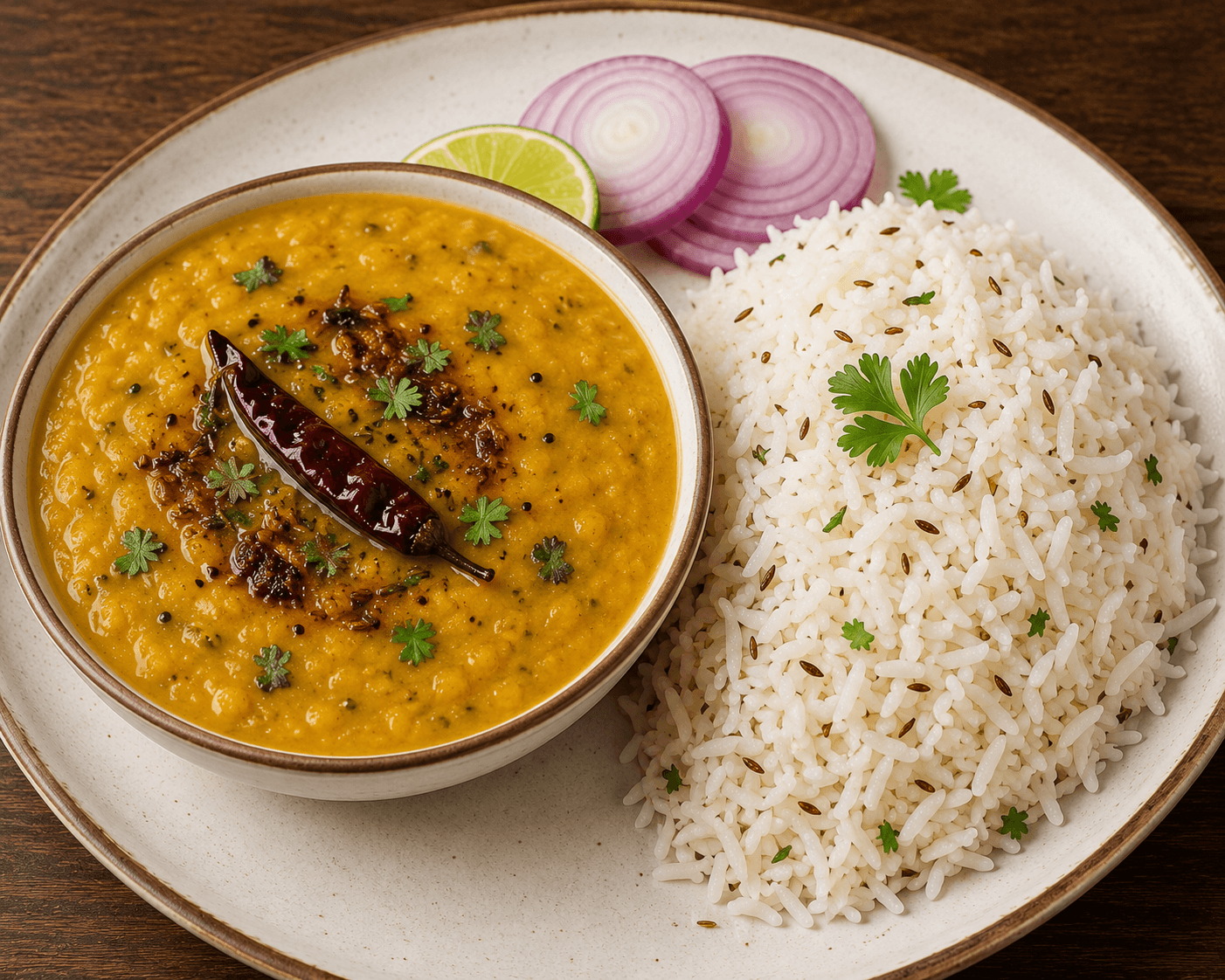 Dal Tadka with Jeera Rice